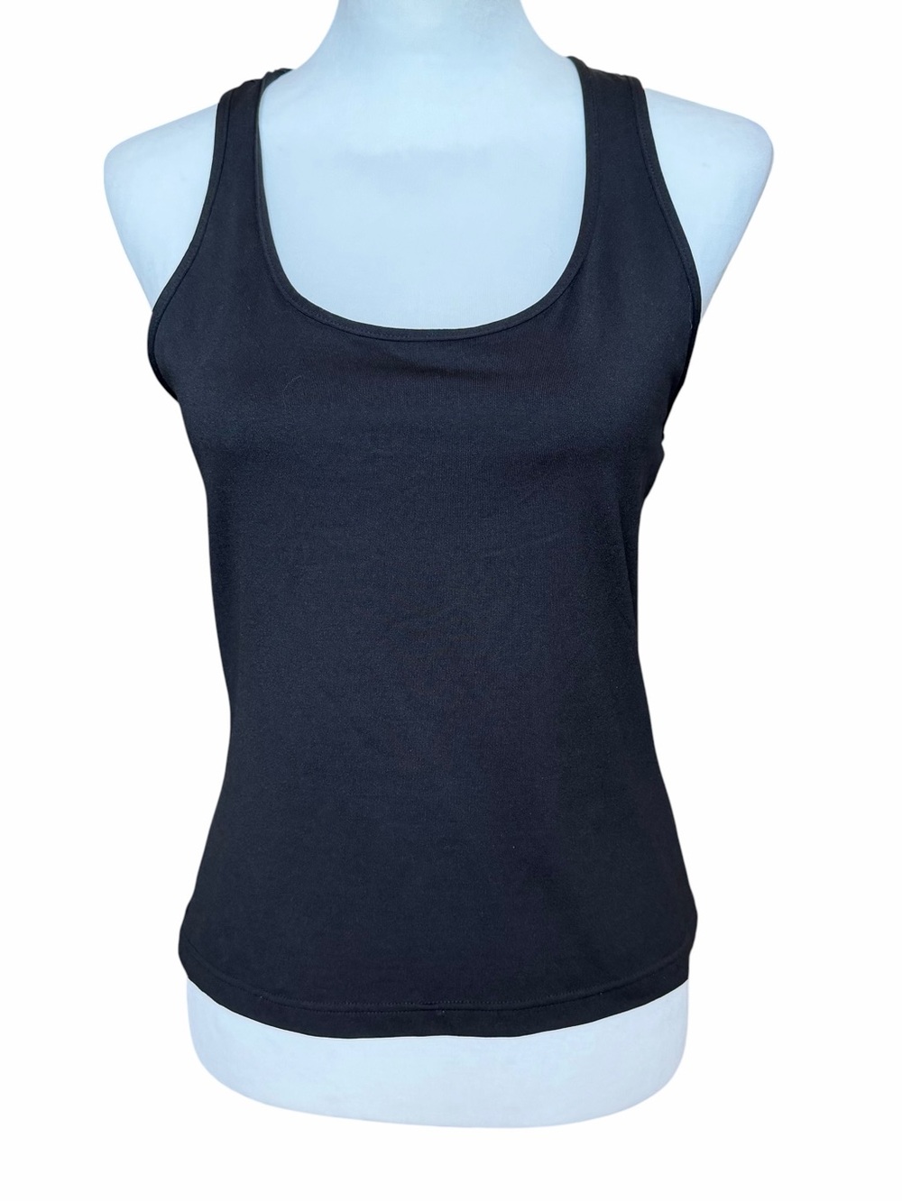 Anne Fontaine Racerback Tank Size Large Black Scoopneck Basic Layering Classic